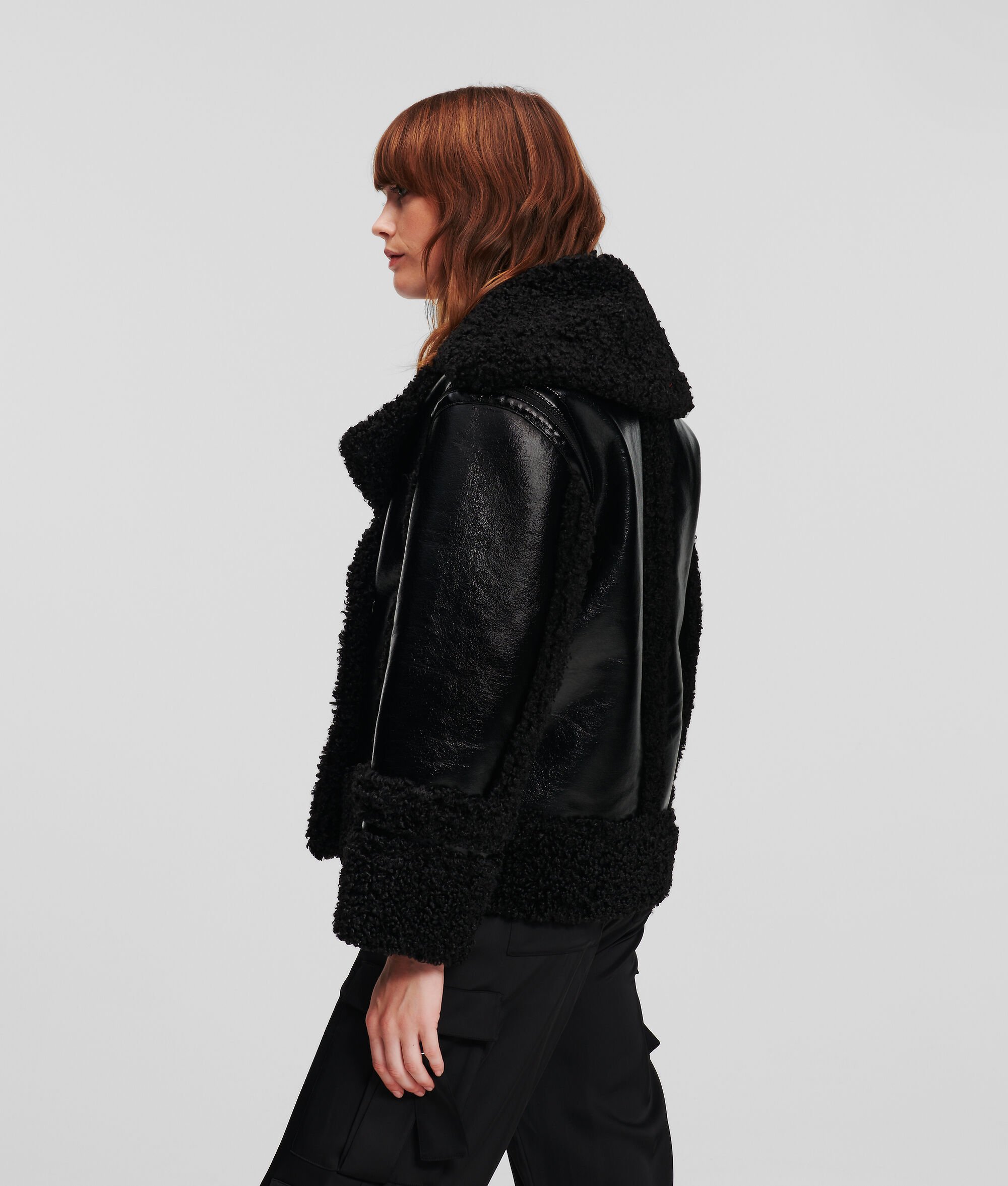 (image for) Cutting-Edge FAUX-SHEARLING AVIATOR JACKET